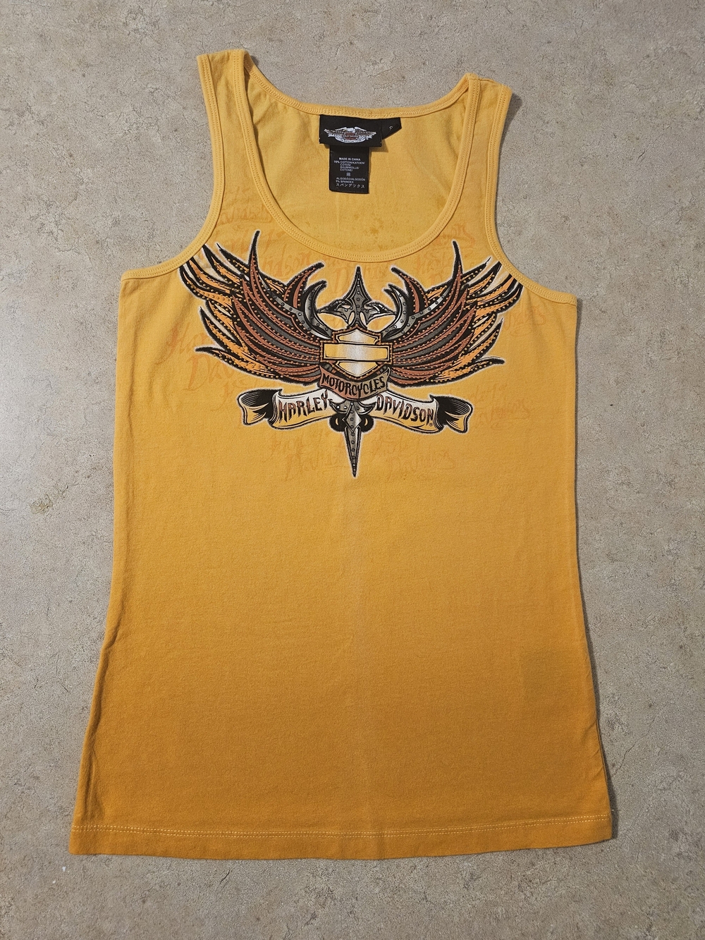 Harley-Davidson Women's Orange Graphic Tank Top